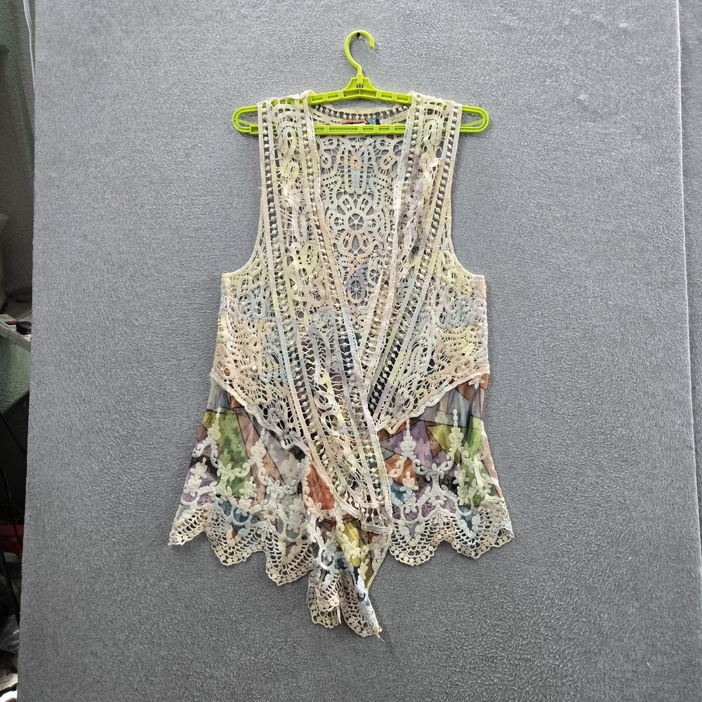 Origami Vivien Women Cardigan S/M Multicolor Embroidered Laced Boho Crochet